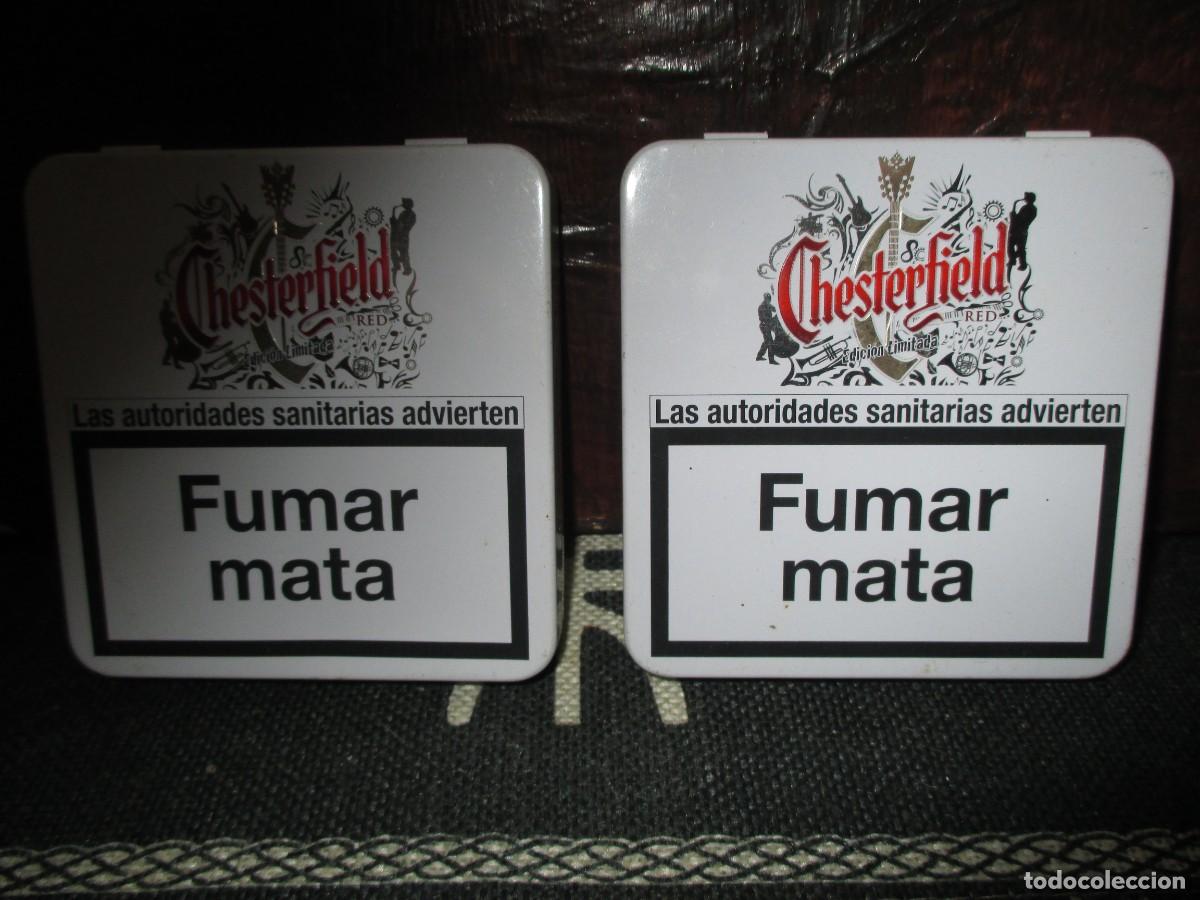 Ma&ccedil;os de tabaco: 702- Lote 2 Cajas Met&aacute;licas Chesterfield Red - Edici&oacute;n Limitada (Excelente Estado)