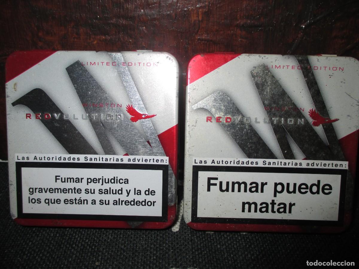 Paquetes de tabaco: 719- Lote 2 Pitilleras Met&aacute;licas Winston Redvolution - Edici&oacute;n Limitada