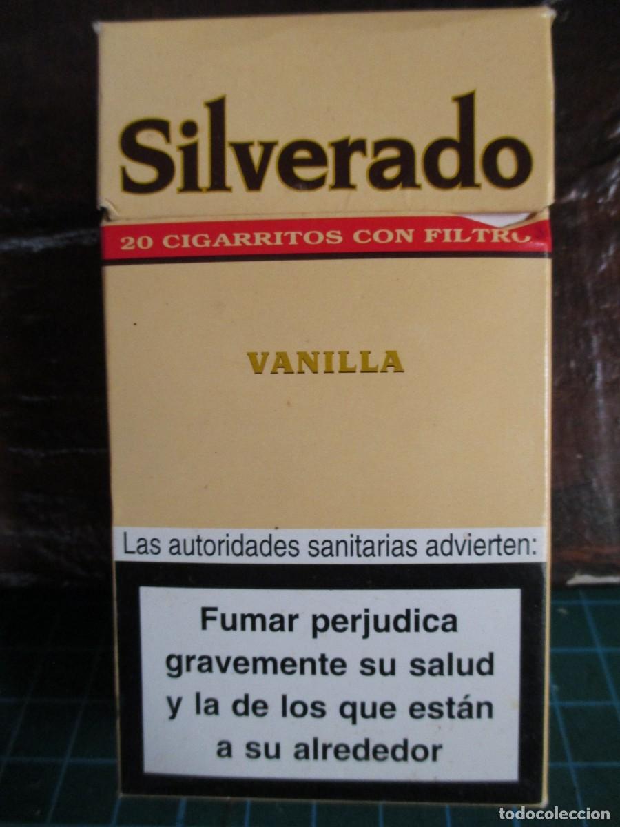 Paquetes de tabaco: 801- Cajetilla Vac&iacute;a Silverado Vanilla (20 Cigarrillos con Filtro) - Para Coleccionismo