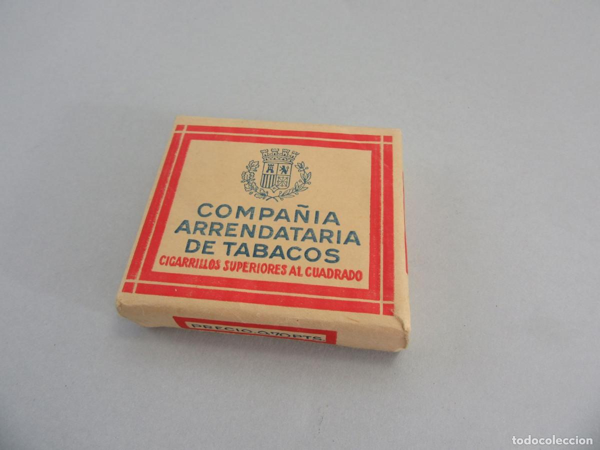 Paquetes de tabaco: Paquete Tabaco. Cigarrillos Superiores al Cuadrado. Compa&ntilde;&iacute;a Arrendataria de Tabacos. II Rep&uacute;blica.
