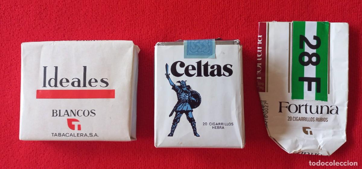 Paquetes de tabaco: Lote 3 Cajetillas Tabaco Colecci&oacute;n (Celtas, Ideales, Fortuna)