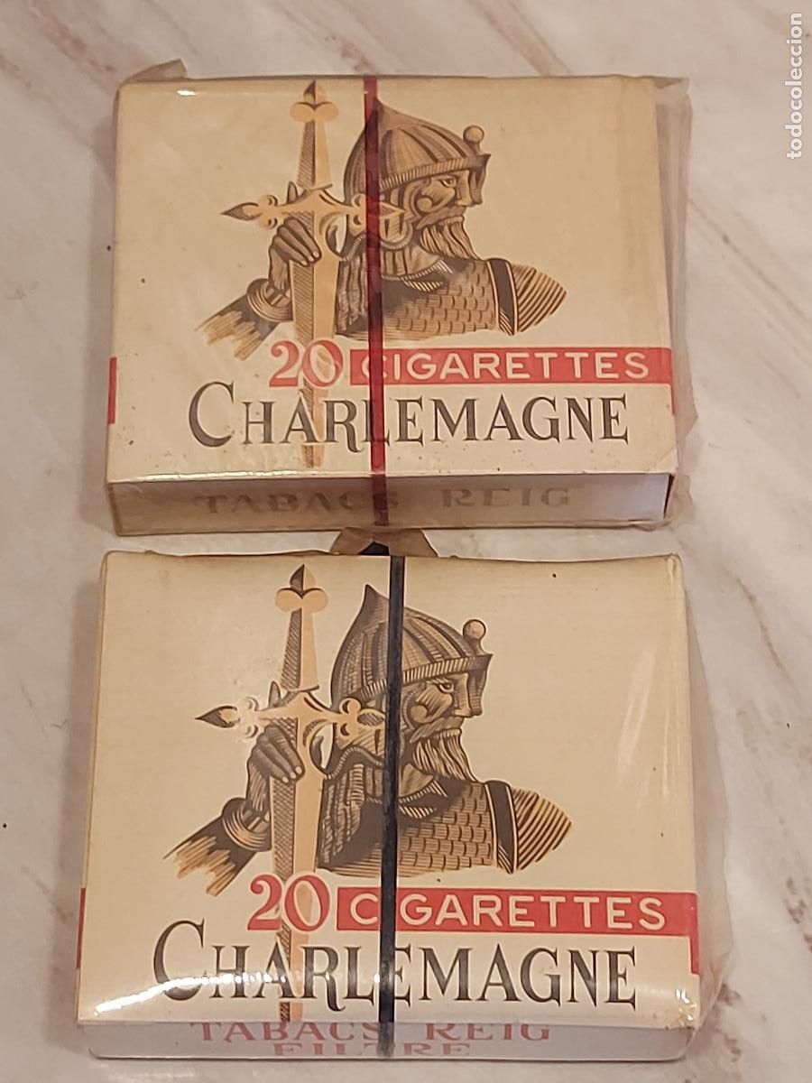 Paquetes de tabaco: LOTE 2 ANTIGUAS CAJETILLAS DE TABACO | CHARLEMAGNE | 20 CIGARETTES | TABACS REIG | COMPLETAS