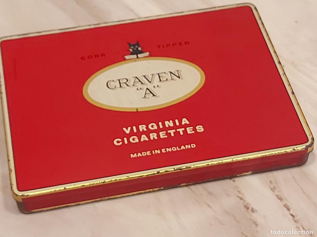 Paquetes de tabaco: CAJA MET&Aacute;LICA ANTIGUA DE TABACO | CRAVEN &rdquo;A&rdquo; | LLENA | ORIGINAL | VIRGINIA CIGARETTES