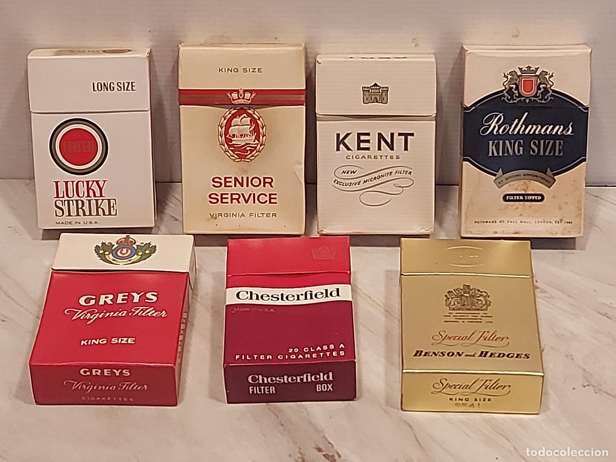 Paquetes de tabaco: LOTE 7 ANTIGUAS CAJETILLAS DE TABACO | LLENAS | VARIAS MARCAS | SIN CELOF&Aacute;N | LEER