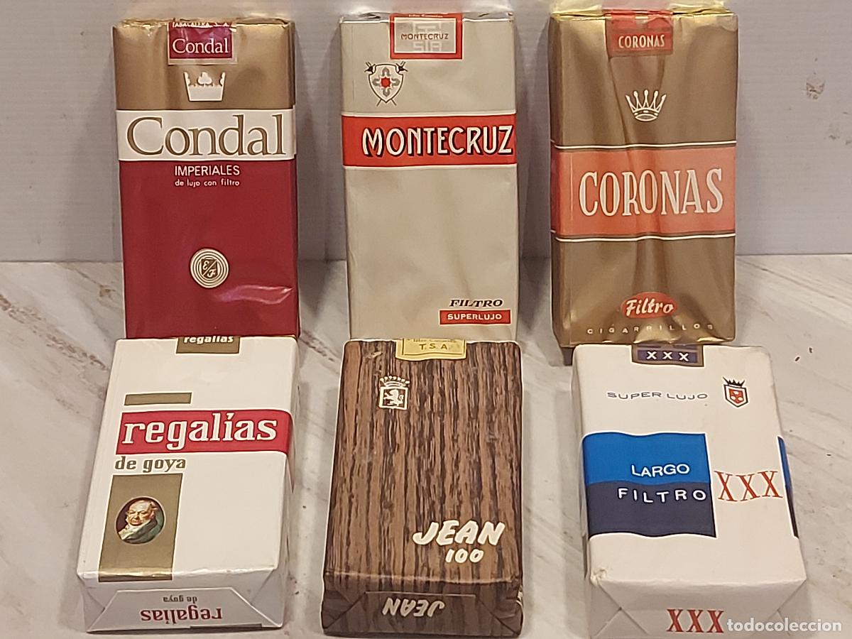 Paquetes de tabaco: LOTE 6 CAJETILLAS ANTIGUAS DE TABACO | FORMATO LARGO | CONDAL, MONTECRUZ, JEAN 100 Y OTRAS