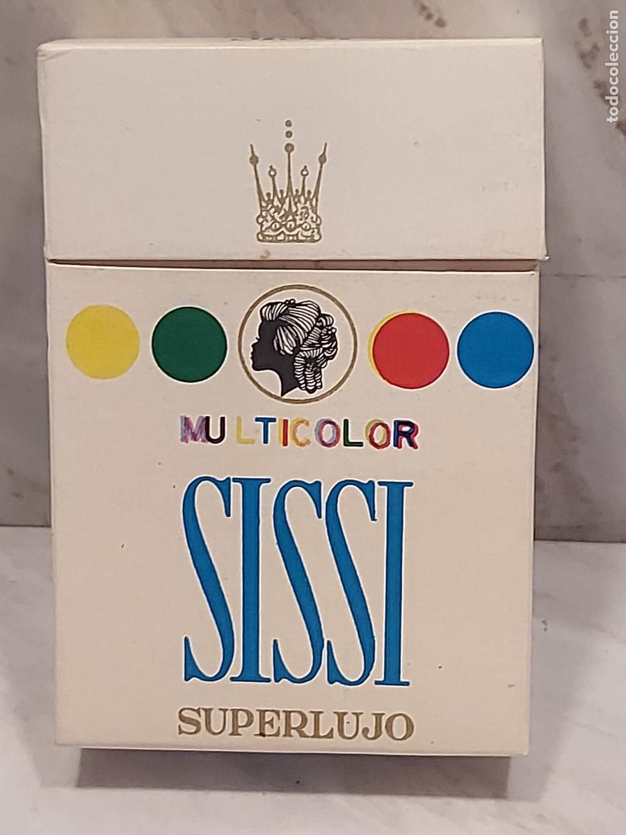 Paquetes de tabaco: SISSI MULTICOLOR SUPERLUJO | CAJETILLA ANTIGUA LLENA | TIMBRE T.S.A.