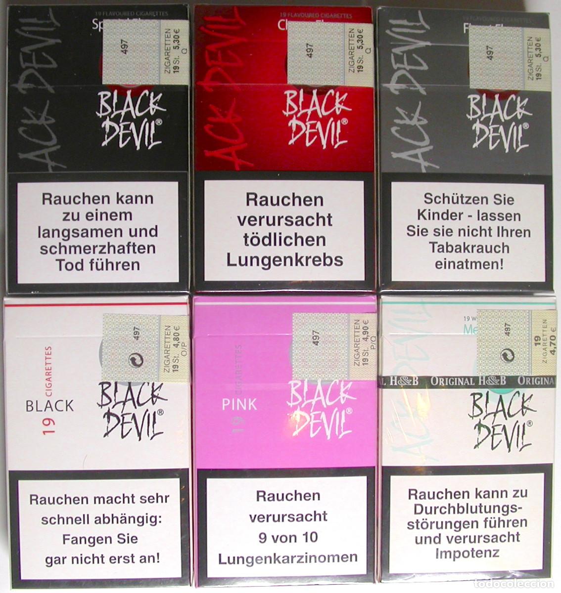 Paquetes de tabaco: Black Devil * 6 unopened cigarette packs, sealed - Foto 2