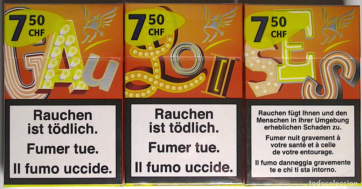 Paquetes de tabaco: Gauloises Blondes * Limited Edition * 3 unopened cigarette packs, sealed