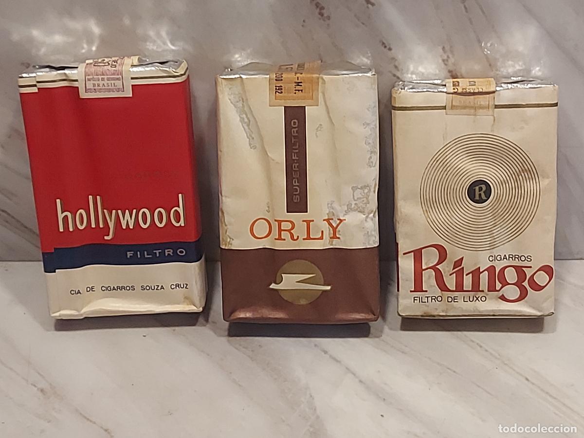 Paquetes de tabaco: LOTE 3 ANTIGUAS CAJETILLAS DE BRASIL | HOLLYWOOD ORLY Y RINGO | COMPLETAS SIN ABRIR