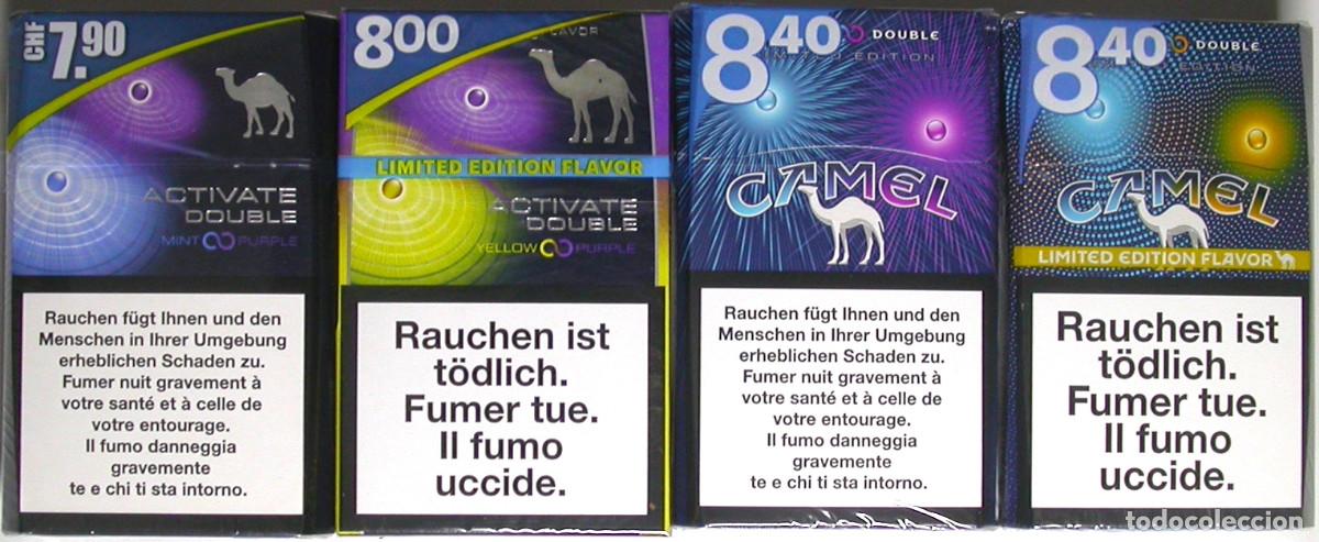 Paquetes de tabaco: Camel * 4 unopened cigarette packs, sealed