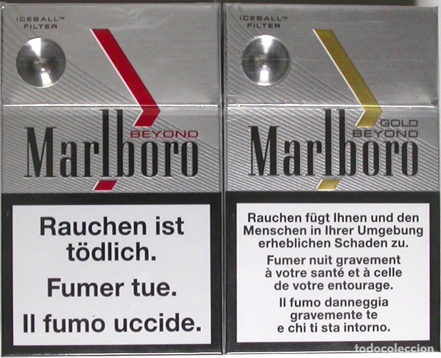 Paquetes de tabaco: Marlboro * 2 unopened cigarette packs, sealed