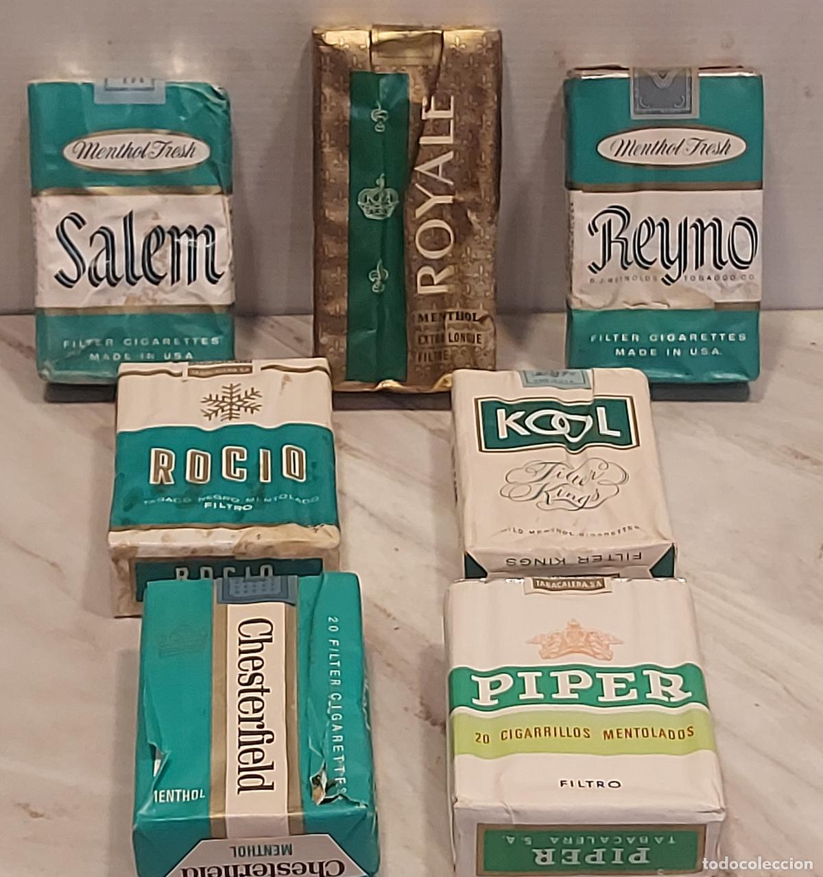 Paquetes de tabaco: LOTE 7 CAJETILLAS ANTIGUAS MENTOLADAS | SALEM, KOOL, CHESTERFIELD Y M&Aacute;S | LEER