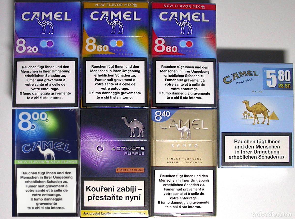 Paquetes de tabaco: Camel * 7 unopened cigarette packs, sealed