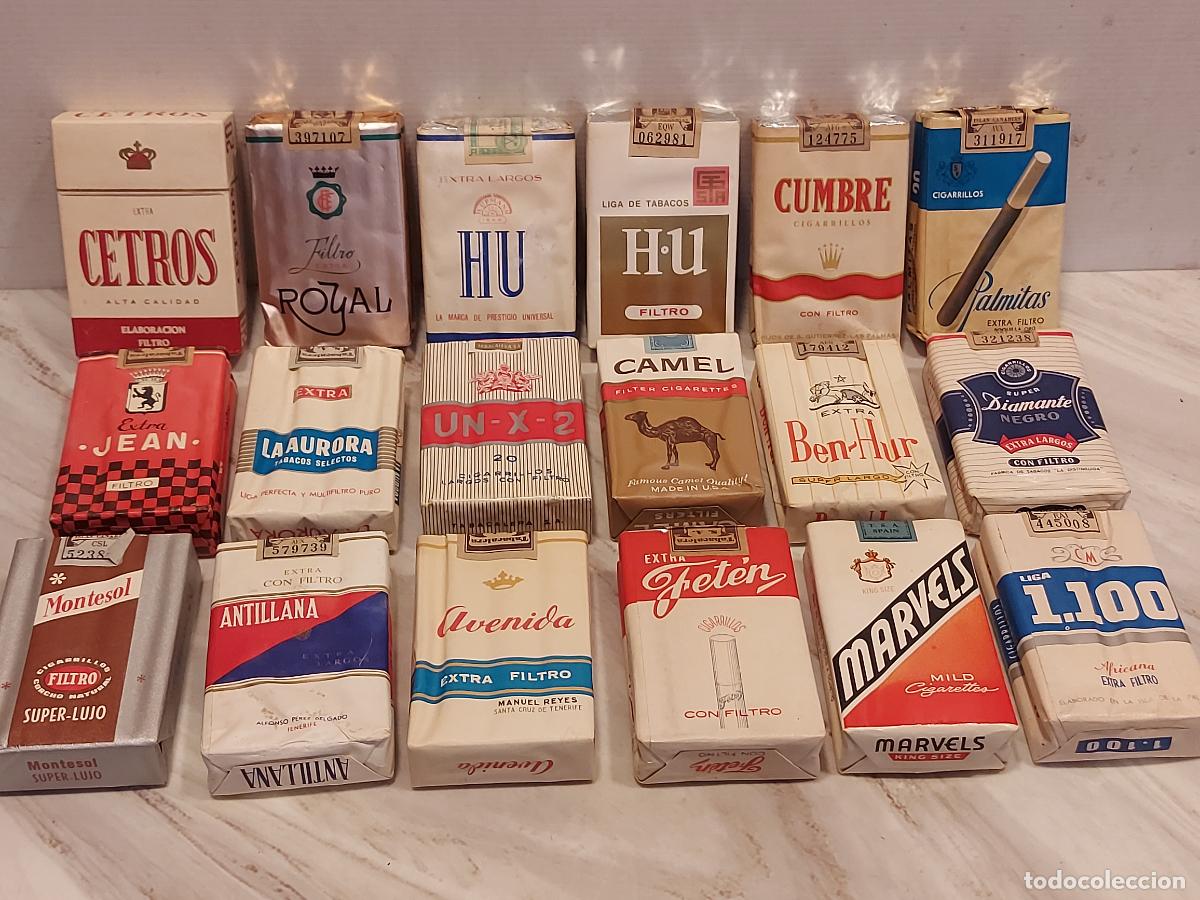 Paquetes de tabaco: LOTE 18 CAJETILLAS ANTIGUAS DE TABACO COMPLETAS | TIMBRES FISCALES INTACTOS | MARCAS RARAS