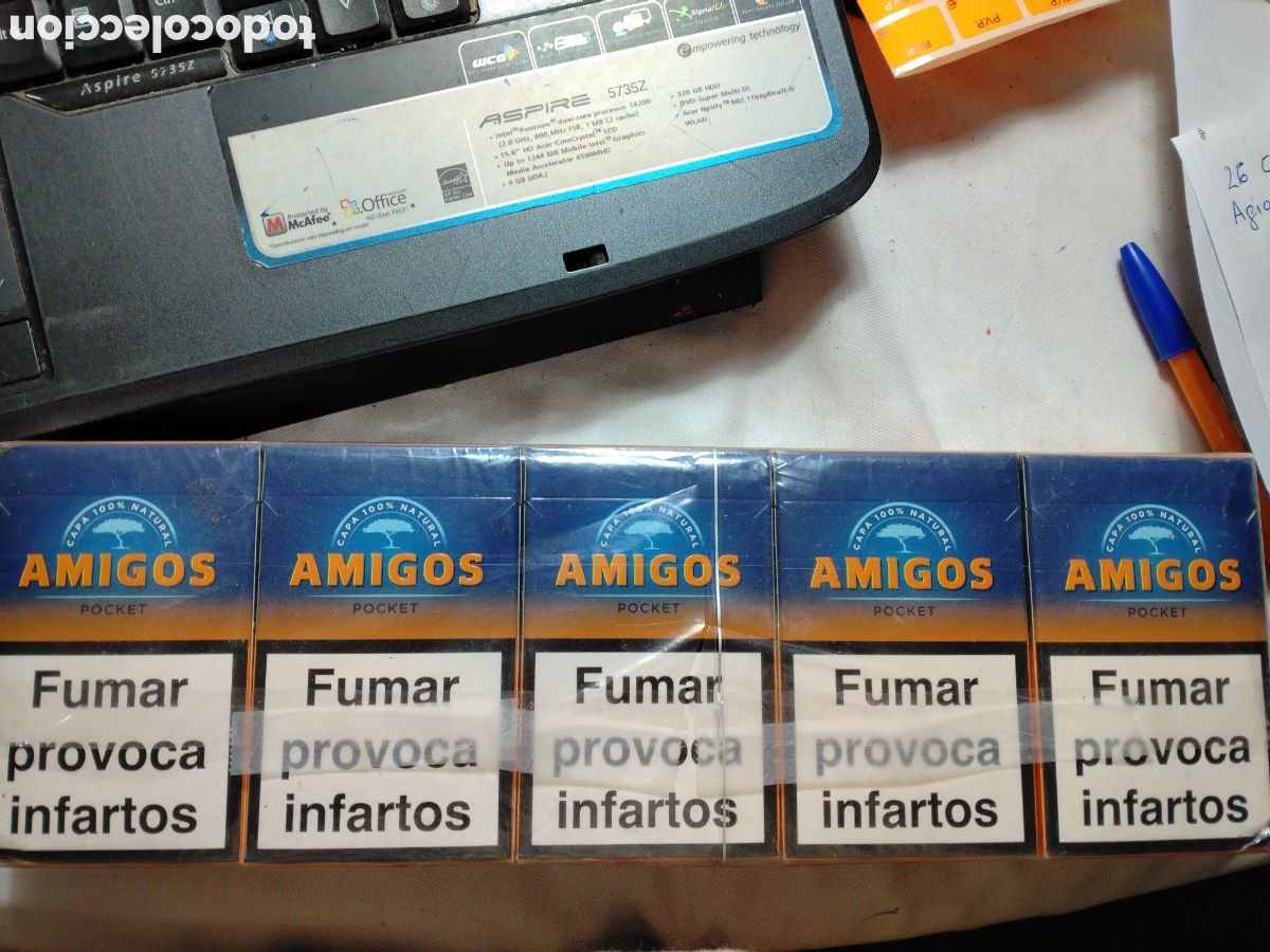 Paquetes de tabaco: AMIGOS POCKET - CAPA NATURAL - CAJAS CON 20 CIGARRITOS - LOTE DE 10 PAQUETES - PRECINTADOS.