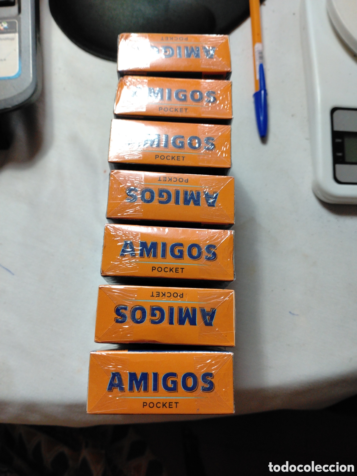 Paquetes de tabaco: AMIGOS POCKET - CAPA NATURAL - CAJAS CON 20 CIGARRITOS - LOTE DE 7 PAQUETES - PRECINTADOS.