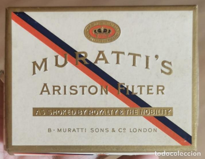 Paquetes de tabaco: ANTIGUA CAJITA PAQUETE TABACO CIGARRILLOS MURATTI'S ARISTON FILTER VACIA