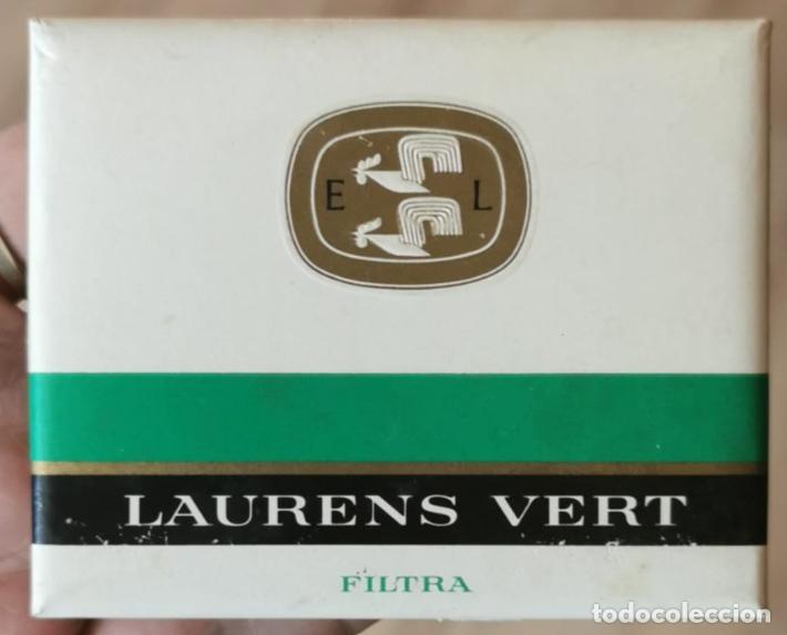 Paquetes de tabaco: ANTIGUA CAJITA PAQUETE TABACO CIGARRILLOS LAURENS VERT VACIA