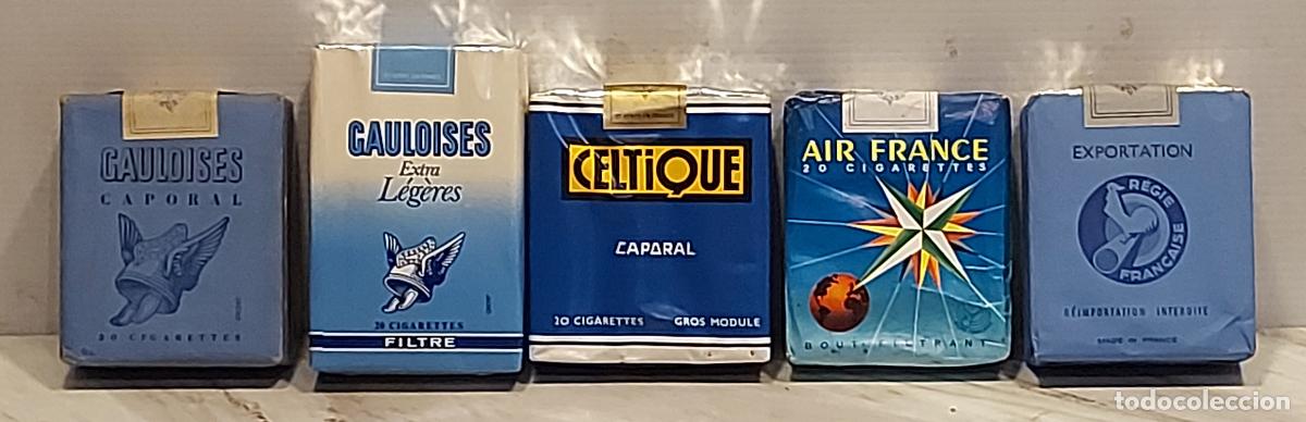 Paquetes de tabaco: LOTE 5 CAJETILLAS TABACO FRANC&Eacute;S | GAULOISES | AIR FRANCE | CELTIQUE | R&Eacute;GIE FRAN&Ccedil;AISE
