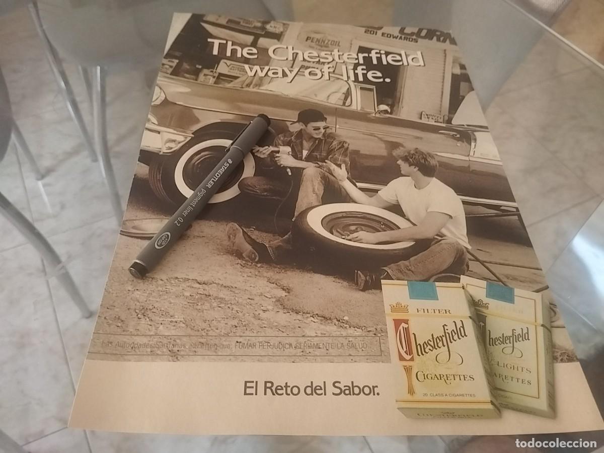 Paquetes de tabaco: TABACO CHESTERFIELD ANUNCIO PUBLICIDAD REVISTA 1992 BONITO PARA ENMARCAR