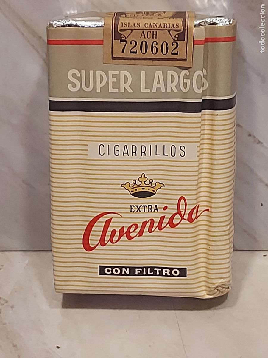 Paquetes de tabaco: AVENIDA EXTRA SUPER LARGO | ANTIGUA CAJETILLA 20 CIGARRILLOS | TENERIFE | TIMBRE CANARIAS