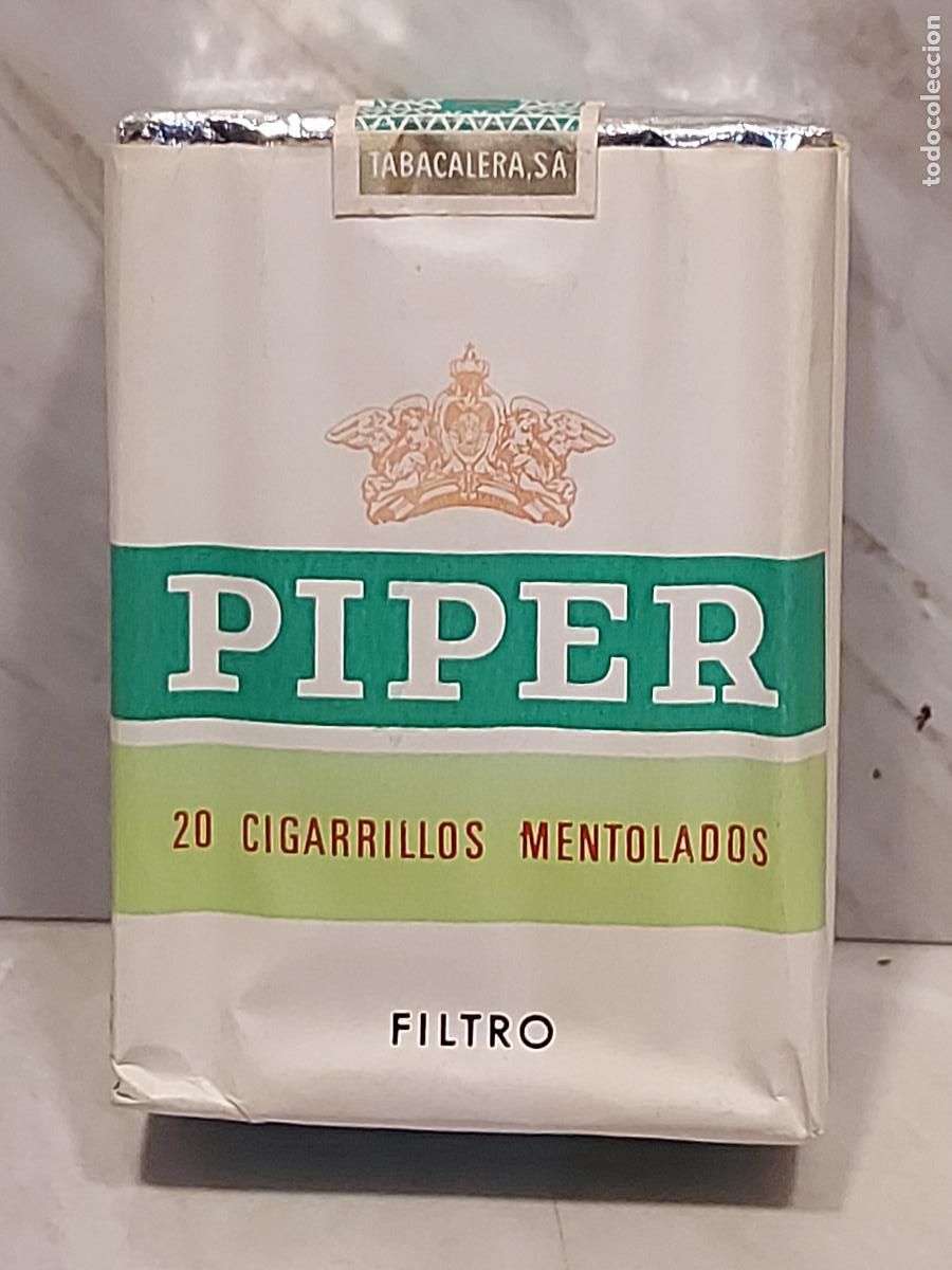 Paquetes de tabaco: ANTIGUA CAJETILLA PIPER MENTOLADO | TABACALERA S.A. | 20 CIGARRILLOS | PRECINTO INTACTO