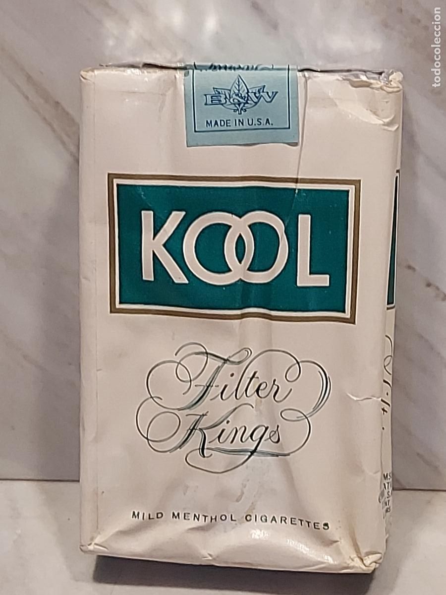Paquetes de tabaco: ANTIGUA CAJETILLA KOOL FILTER KINGS | MILD MENTHOL | MADE IN USA | LLENA | PRECINTO T.S.A. SPAIN