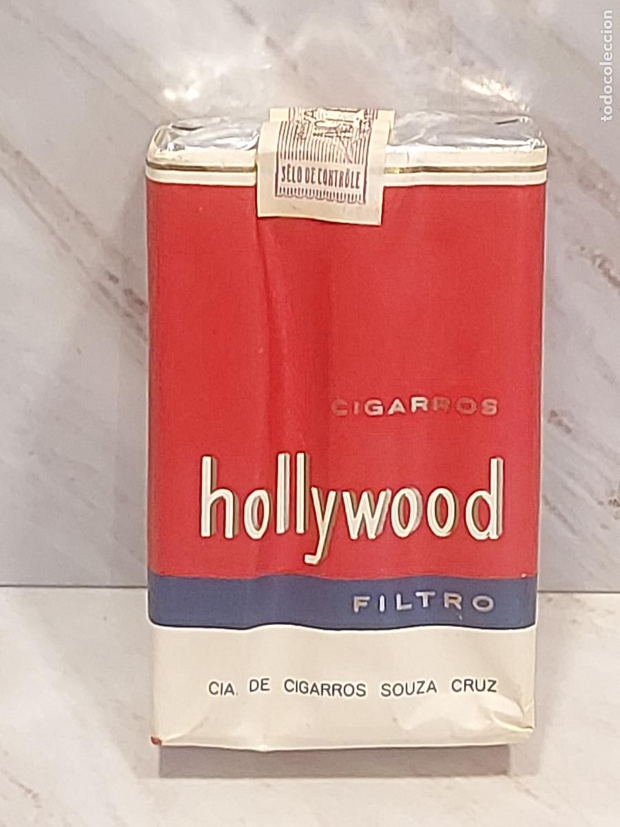 Paquetes de tabaco: HOLLYWOOD FILTRO | ANTIGUA CAJETILLA BRASIL 1967-1970 | SOUZA CRUZ | LLENA | TIMBRE INTACTO