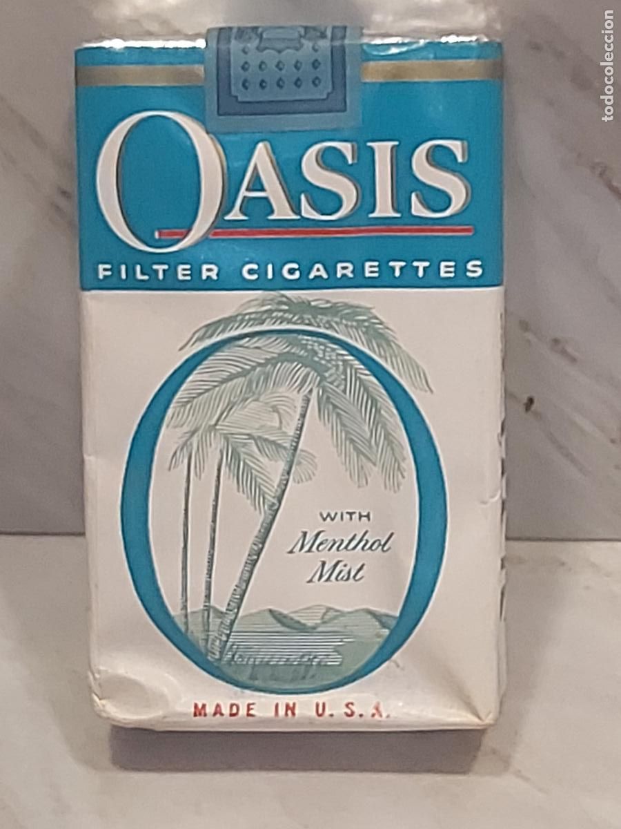Paquetes de tabaco: OASIS MENTHOL MIST | ANTIGUA CAJETILLA USA A&Ntilde;OS 50-60 | FILTER KING | LLENA | TIMBRE INTACTO