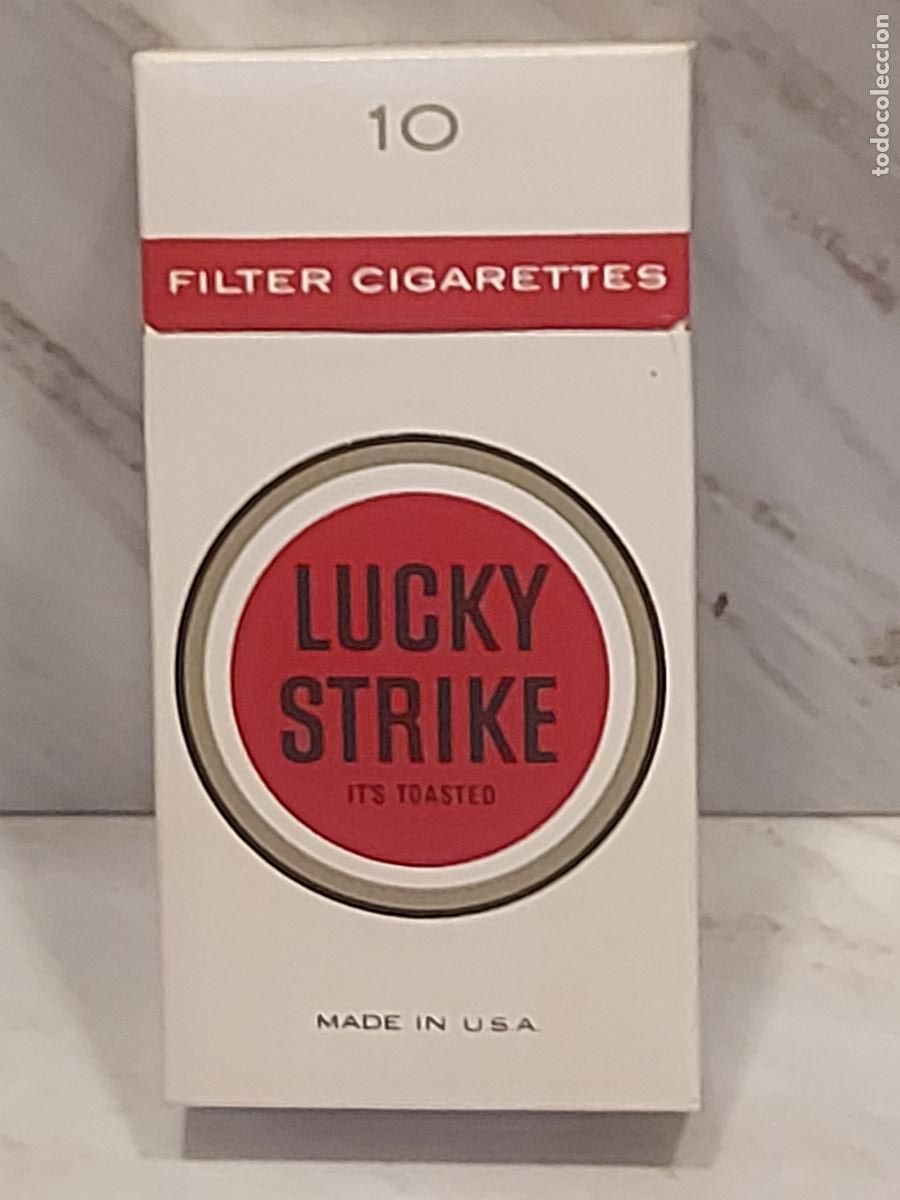 Paquetes de tabaco: LUCKY STRIKE | ANTIGUA CAJETILLA 10 CIGARRILLOS | MADE IN USA | COMPLETA | PRECINTO FISCAL