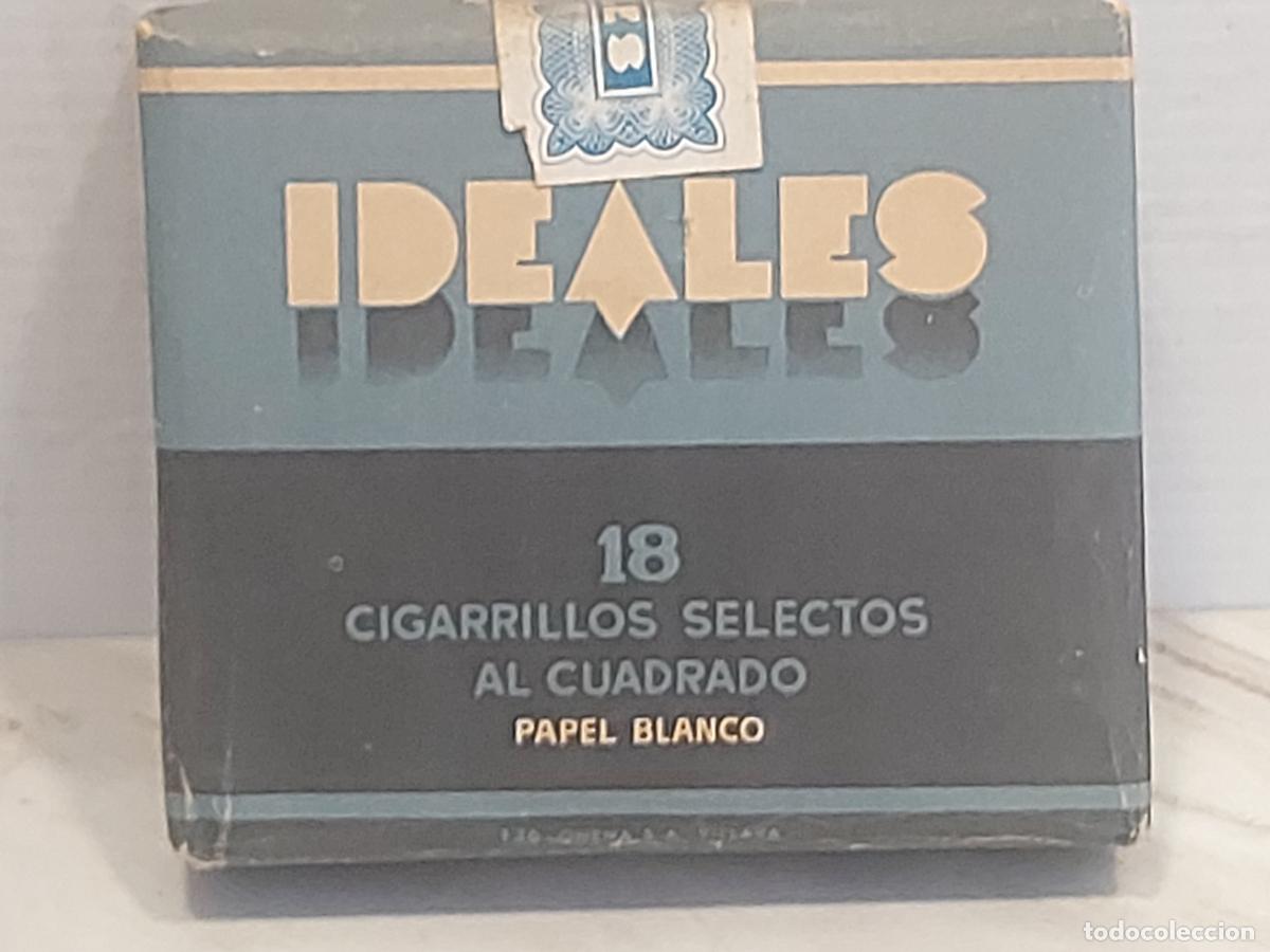 Paquetes de tabaco: IDEALES | ANTIGUA CAJETILLA DE TABACO | 18 CIGARRILLOS SELECTOS AL CUADRADO | TABACALERA S.A.