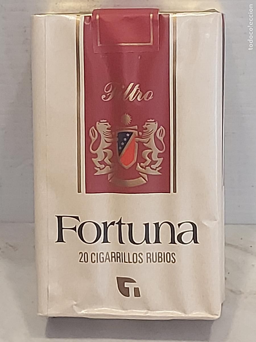 Paquetes de tabaco: FORTUNA | ANTIGUA CAJETILLA 20 CIGARRILLOS RUBIOS | TABACALERA S.A. | COMPLETA