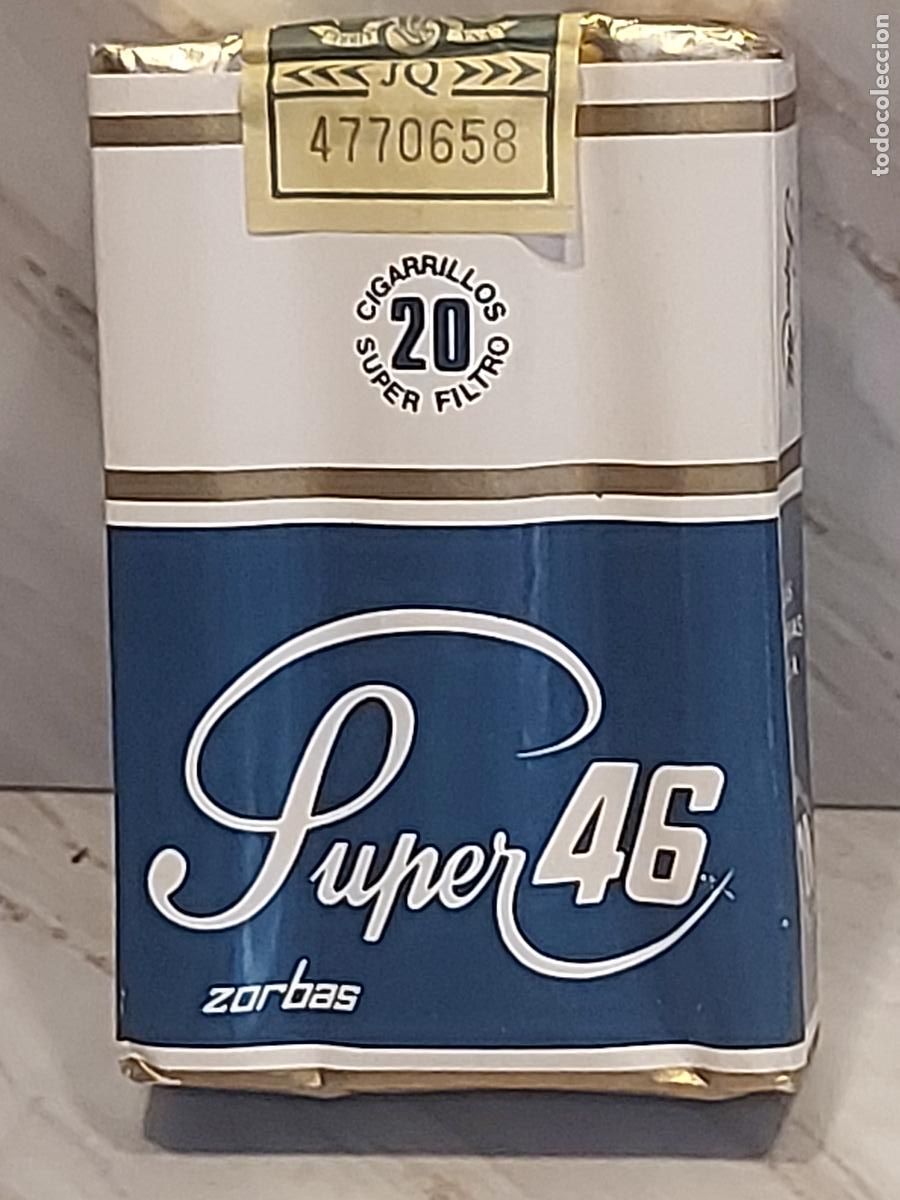 Paquetes de tabaco: SUPER 46 ZORBAS | ANTIGUA CAJETILLA CANARIA 20 CIGARRILLOS SUPER FILTRO | A&Ntilde;OS 80