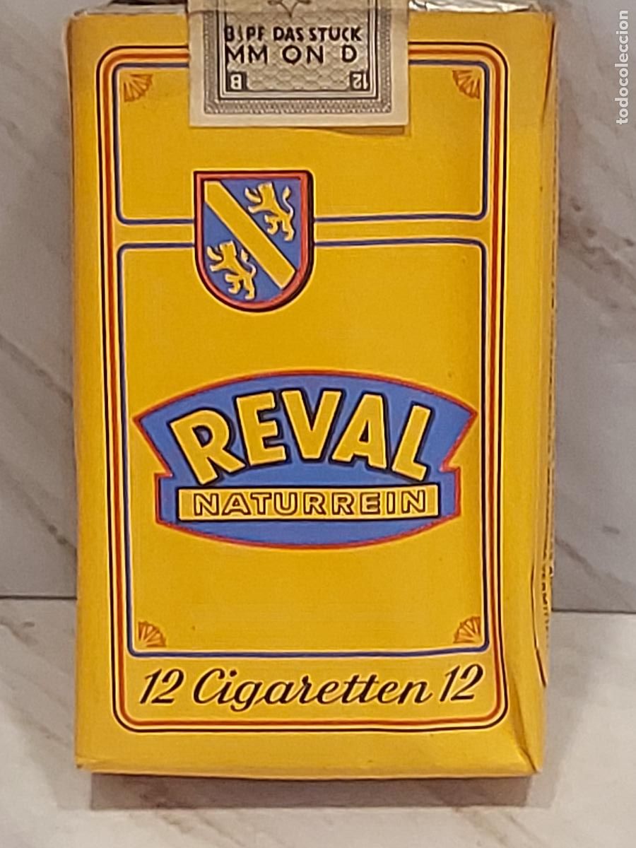 Paquetes de tabaco: REVAL NATURREIN | ANTIGUA CAJETILLA ALEMANA DE 12 CIGARRILLOS | TIMBRE FISCAL INTACTO
