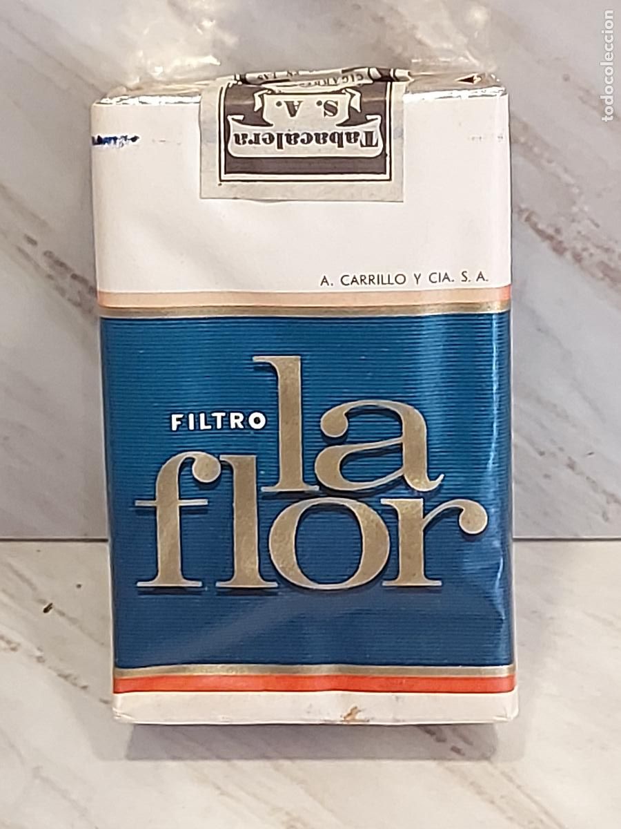 Paquetes de tabaco: ANTIGUA CAJETILLA TABACO LA FLOR FILTRO | A. CARRILLO | TENERIFE | TIMBRE FISCAL