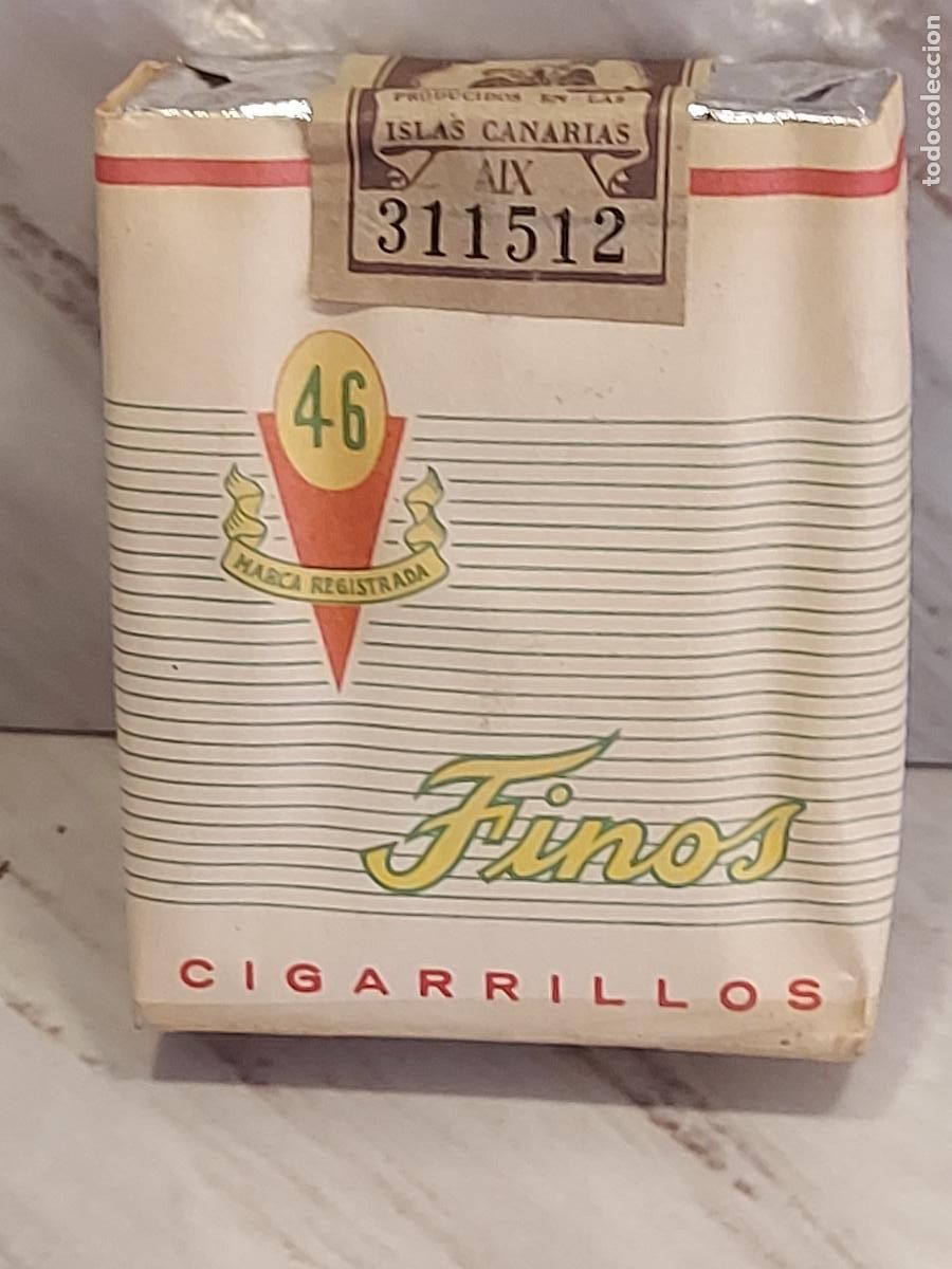 Paquetes de tabaco: ANTIGUA CAJETILLA TABACO 46 FINOS | JOS&Eacute; L&Oacute;PEZ LUIS | TENERIFE | TIMBRE FISCAL