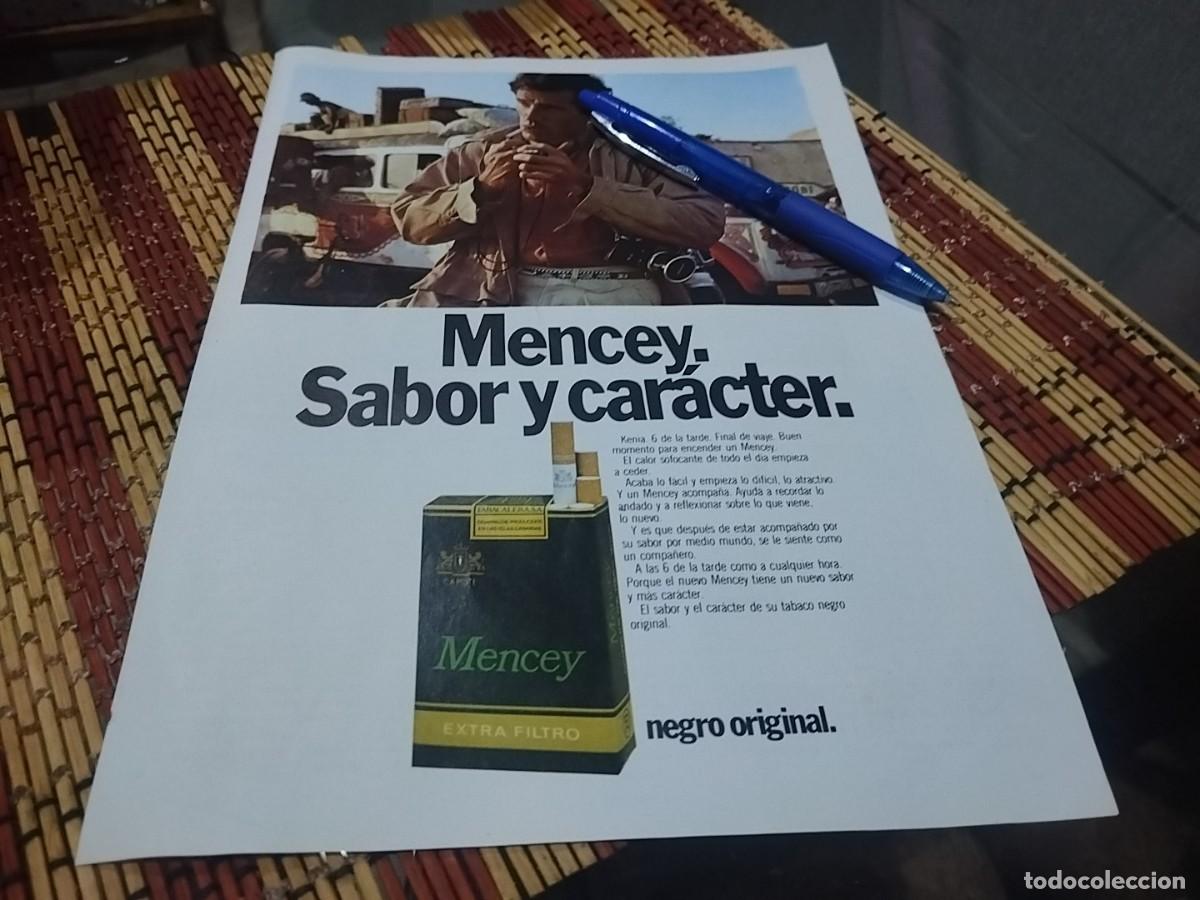 Paquetes de tabaco: TABACO MENCEY CLIPPING HOJA ANUNCIO PUBLICIDAD REVISTA A&Ntilde;OS 80 BONITO PARA ENMARCAR
