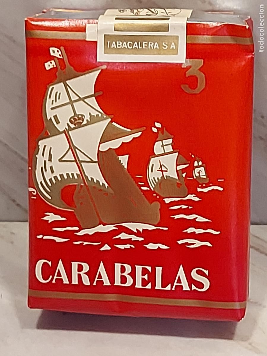 Paquetes de tabaco: 3 CARABELAS | ANTIGUA CAJETILLA DE TABACO | LLENA | TIMBRE FISCAL INTACTO | TABACALERA S.A.