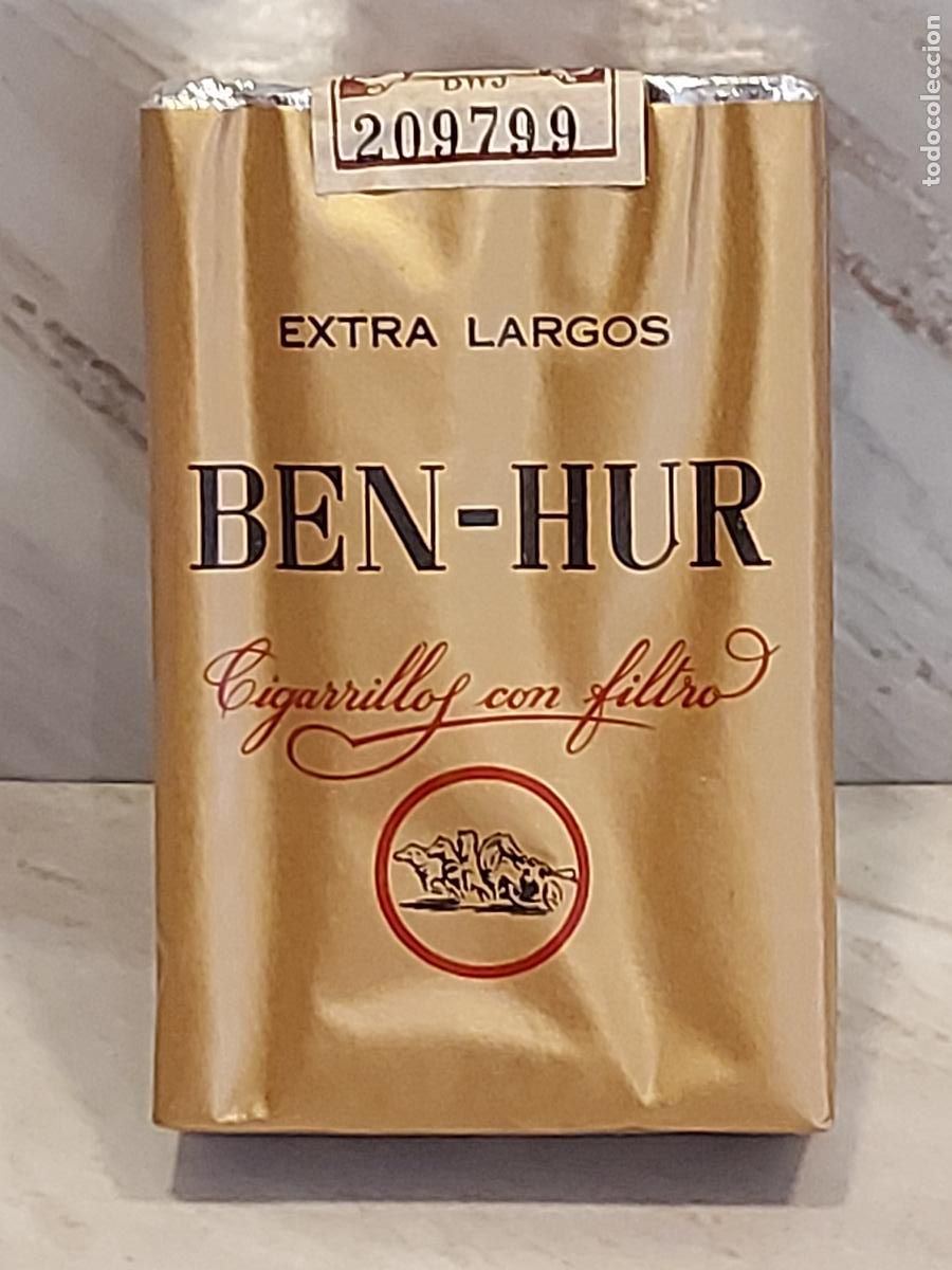 Paquetes de tabaco: ANTIGUA CAJETILLA BEN-HUR EXTRA LARGOS | LLENA | TIMBRE FISCAL INTACTO