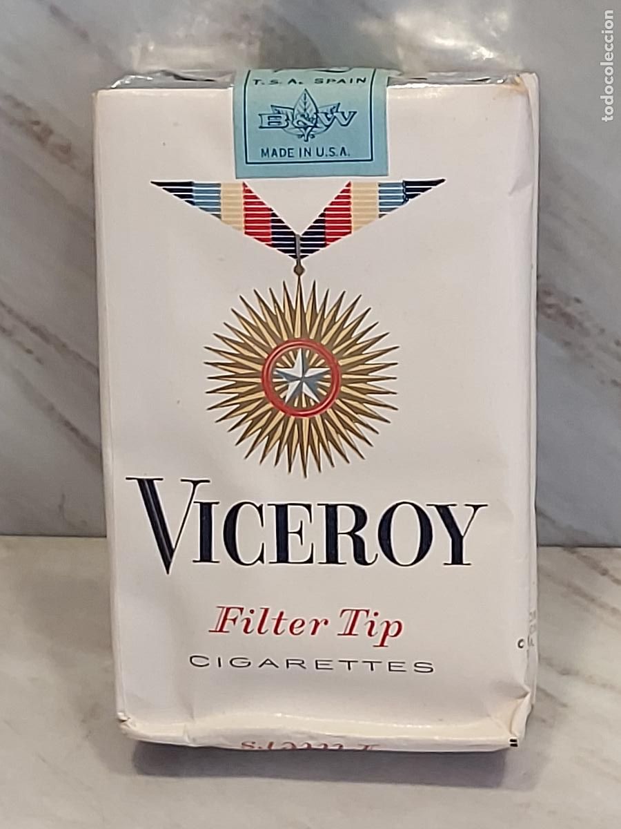 Paquetes de tabaco: VICEROY FILTER TIP | MADE IN U.S.A. | LLENA | TIMBRE T.S.A. SPAIN INTACTO