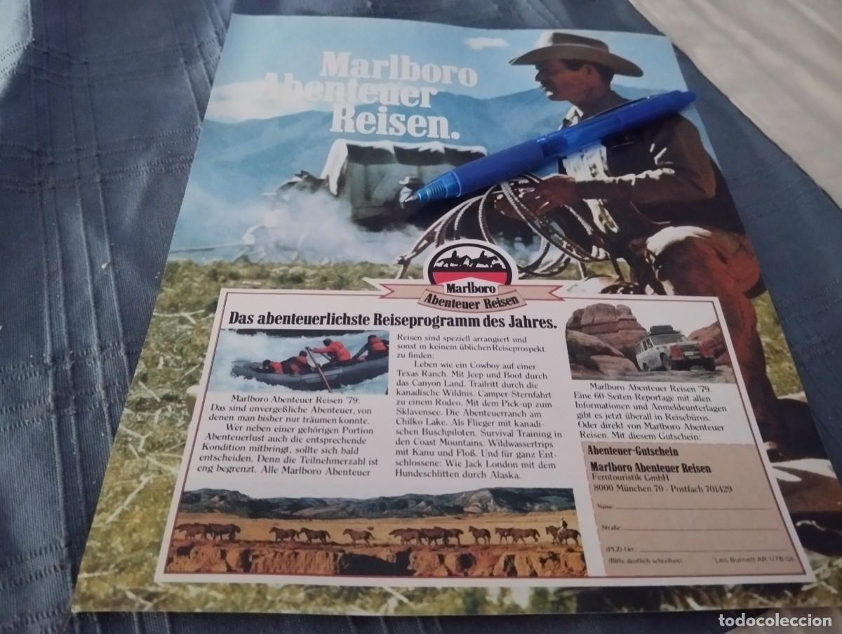 Paquetes de tabaco: MARLBORO AVENTURAS REISEN 79 CLIPPING HOJA ANUNCIO PUBLICIDAD REVISTA ALEMANA 1978
