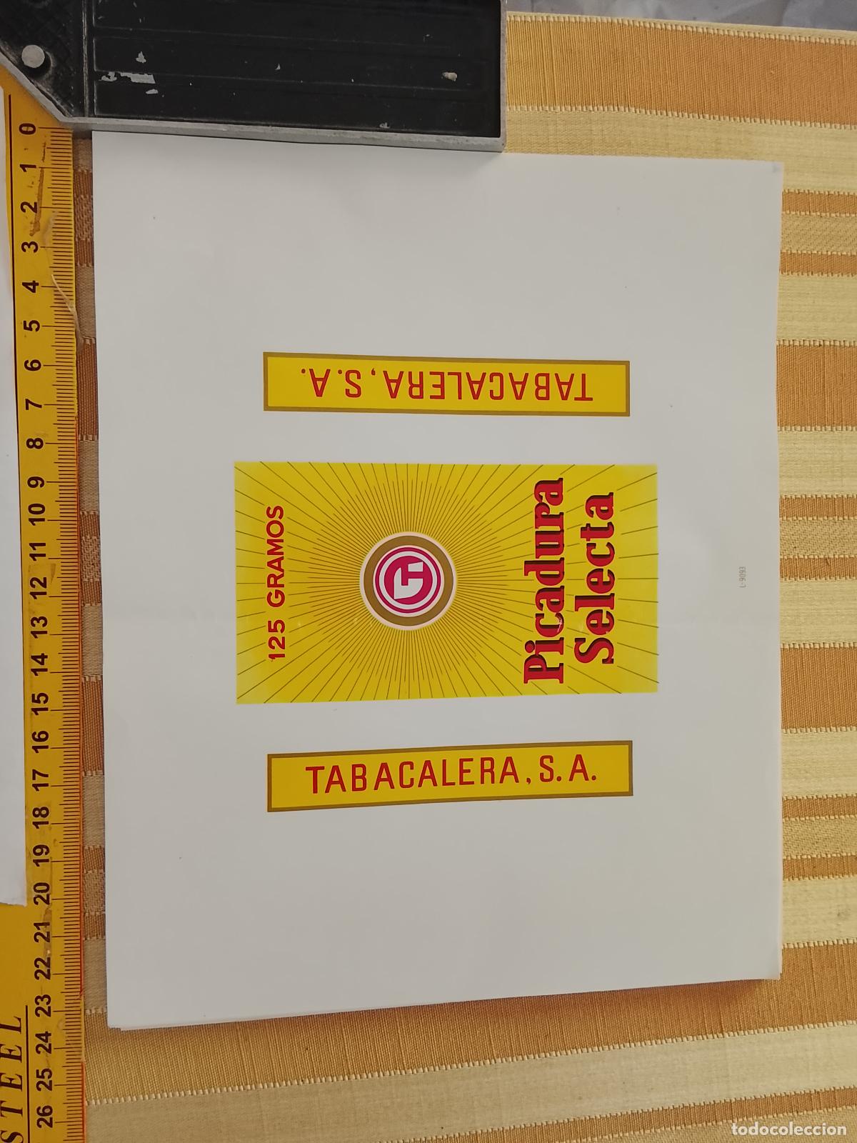 Paquetes de tabaco: 1 GRAN ETIQUETA PRECINTO ENVOLTORIO tabacalera s.a. PICADURA SELECTA 125 GRAMOS NUNCA UTILIZADA