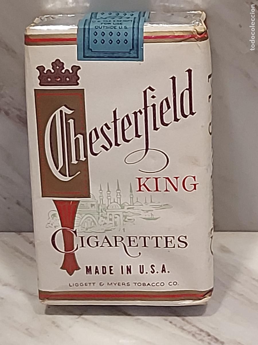 Paquetes de tabaco: CHESTERFIELD KING | ANTIGUA CAJETILLA USA | LLENA | TIMBRE TAX EXEMPT INTACTO