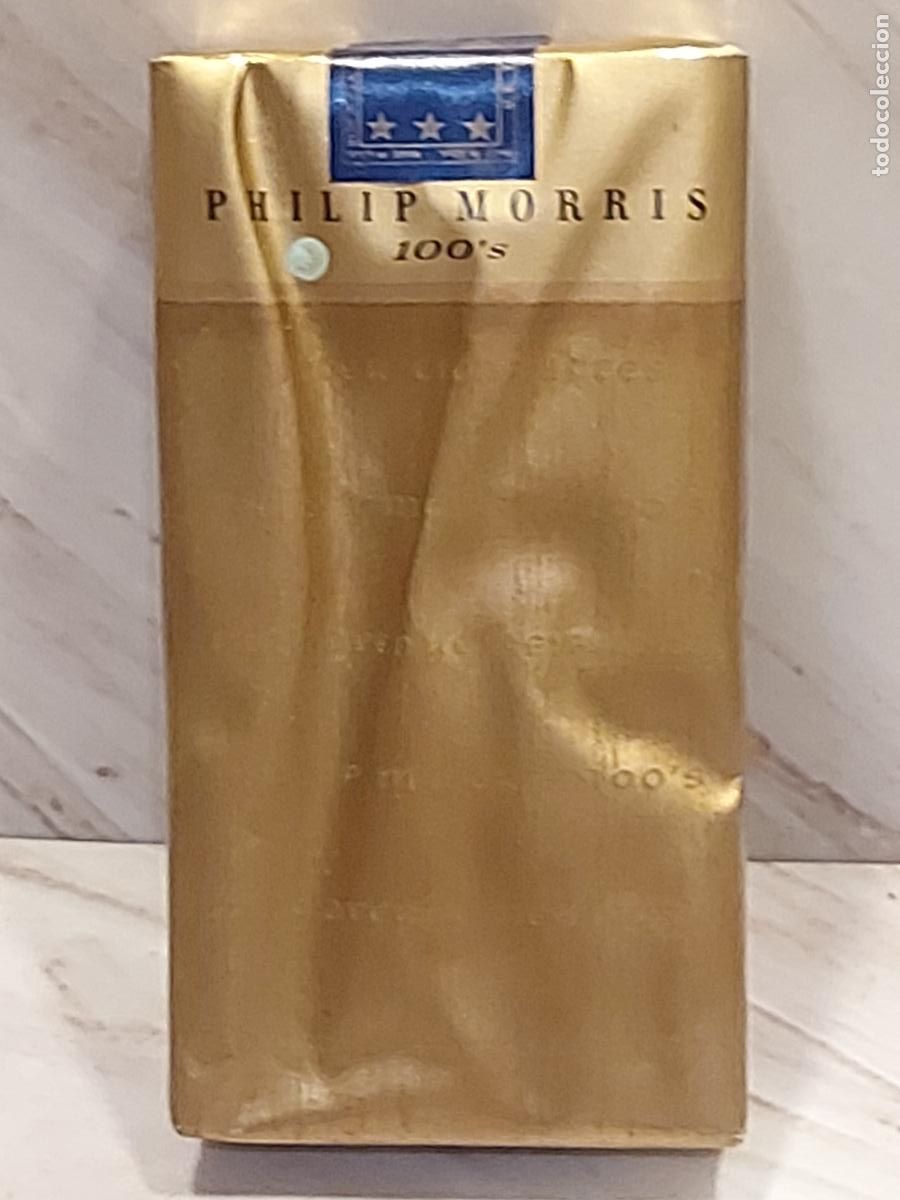 Paquetes de tabaco: PHILIP MORRIS 100'S | CAJETILLA ANTIGUA USA | TAX EXEMPT | TIMBRE FISCAL INTACTO