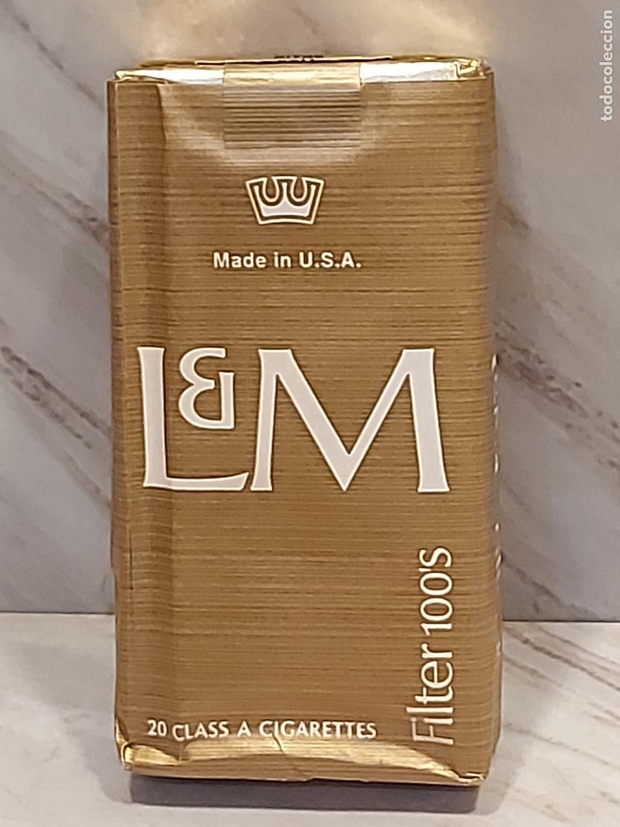 Paquetes de tabaco: L&M FILTER 100&rsquo;S | ANTIGUA CAJETILLA DE TABACO | MADE IN U.S.A. | LLENA | TIMBRE INTACTO