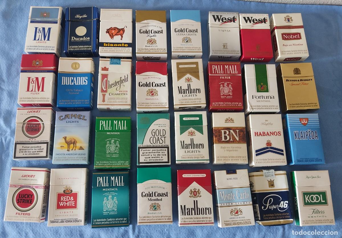 Paquetes de tabaco: GRAN LOTE DE CAJETILLAS DE TABACO VACIAS A&Ntilde;OS 60 70 80