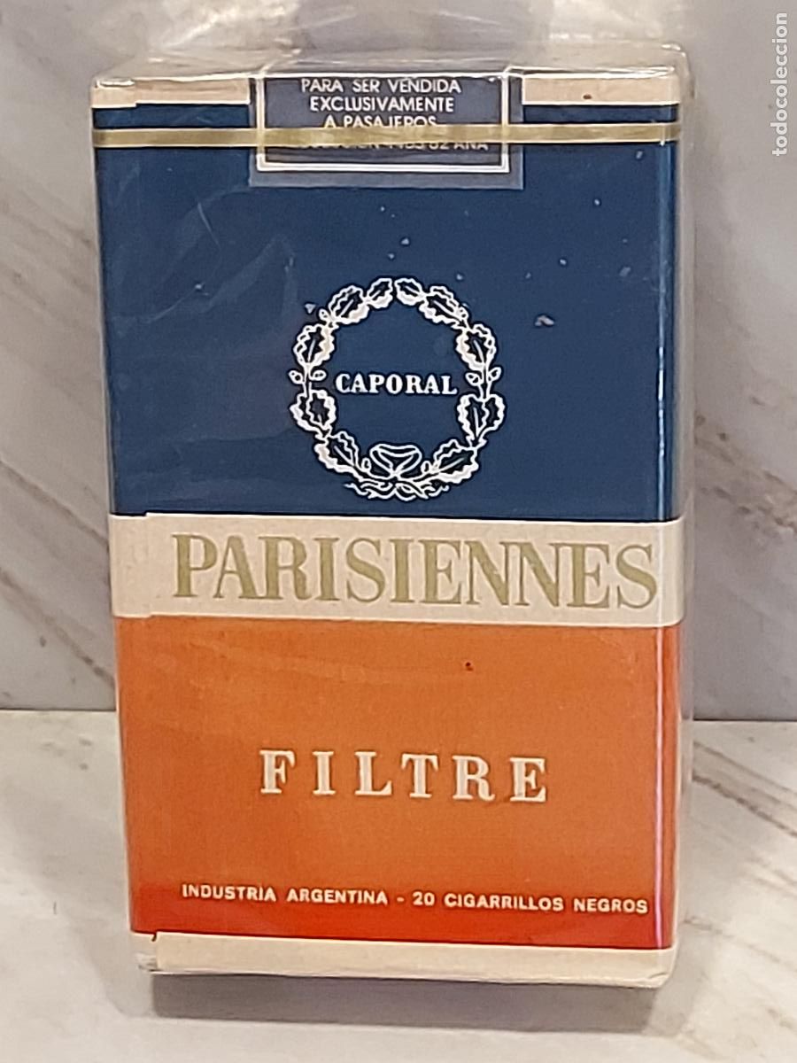 Paquetes de tabaco: PARISIENNES FILTRE | SEITA FRANCE | ARGENTINA | 20 CIGARRILLOS NEGROS | PRECINTADA