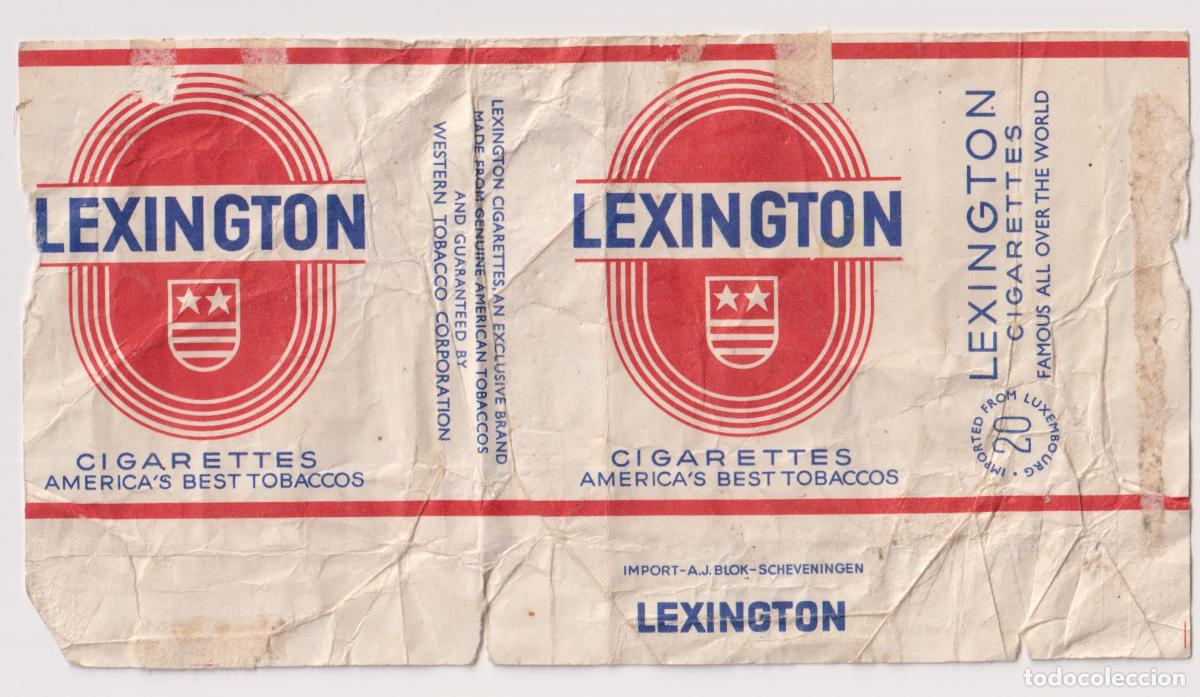Paquetes de tabaco: ENVOLTORIO DESPLEGADO DE UN ANTIGUO PAQUETE DE CIGARRILLOS LEXINGTON