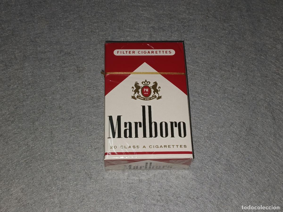 Paquetes de tabaco: Tabaco. Paquete Marlboro precintado, a&ntilde;os 80-90