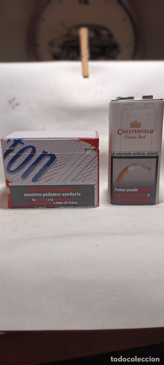 Paquetes de tabaco: LATAS DE TABACO WINSTON Y CHESTERFIELD CON TAPA.